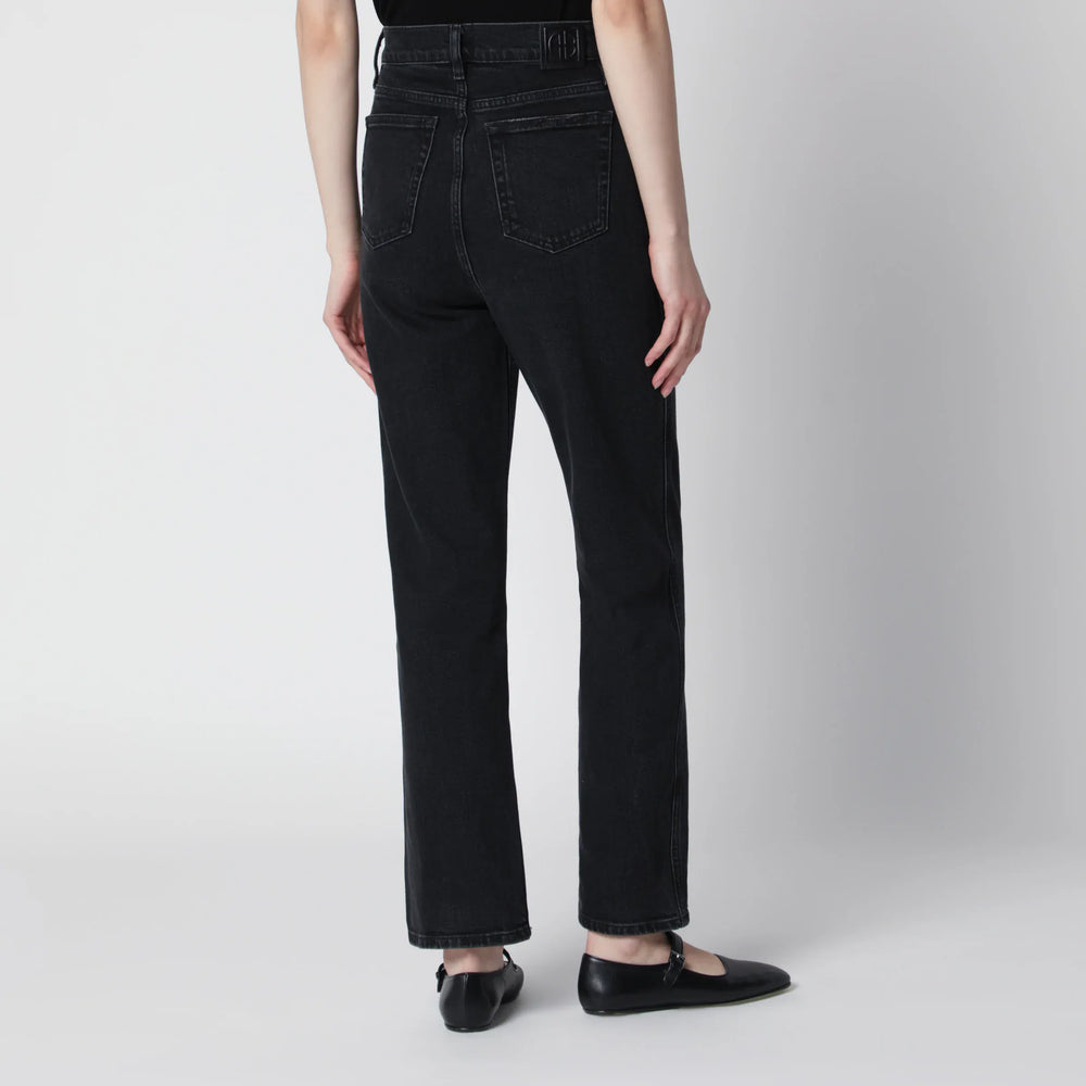 ANINE BING - Jane high-rise slim jeans in vintage black denim Brand Apparel & Accessories > Clothing > Pants