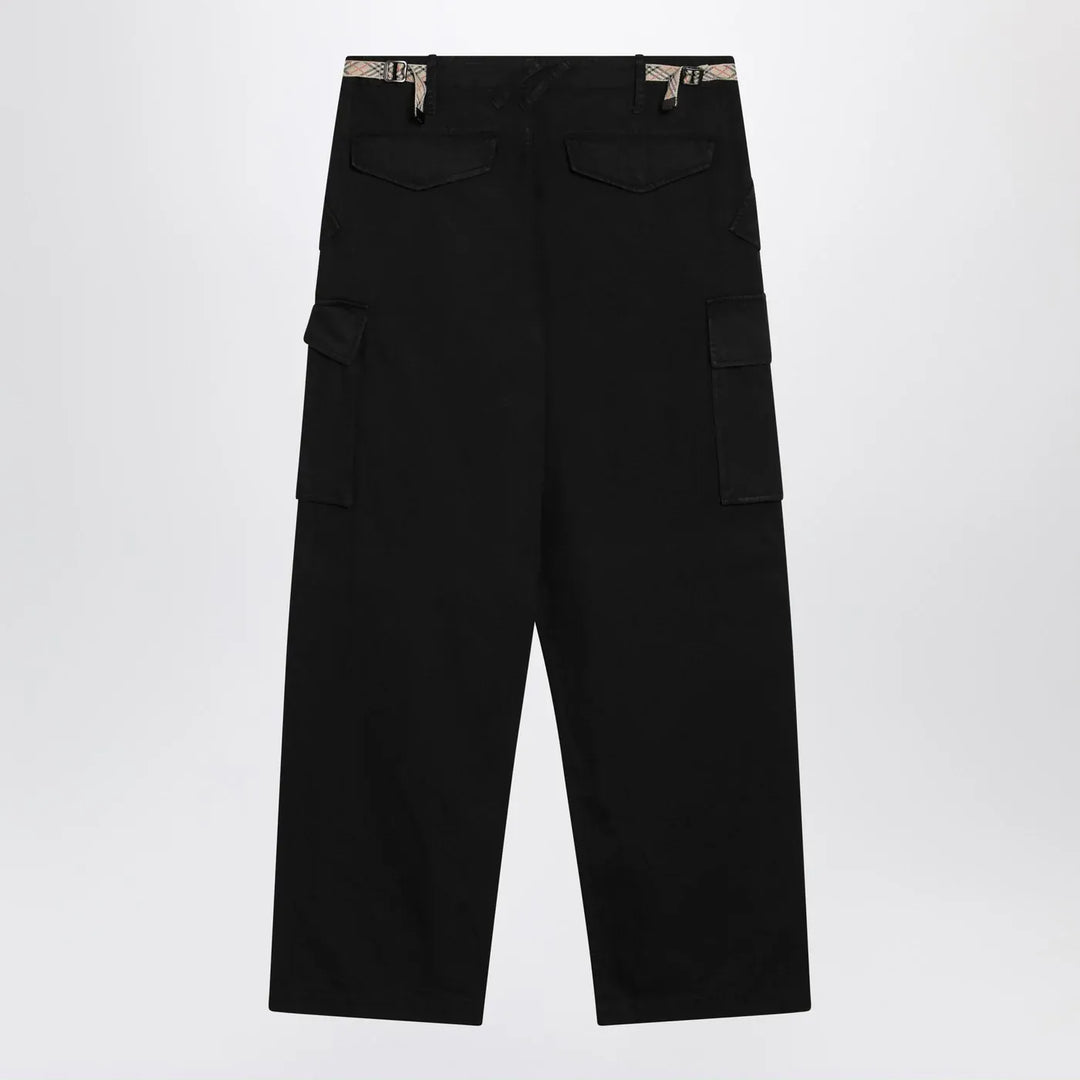 Burberry - Black cotton cargo trousers Brand Apparel &amp; Accessories > Clothing > Pants