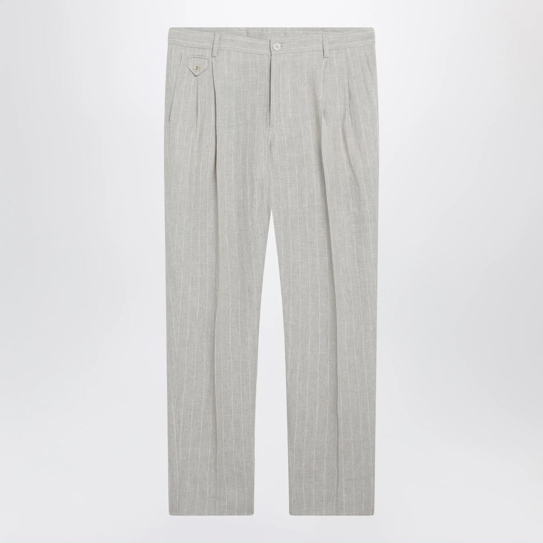 Dolce&Gabbana - Pinstripe linen tailored trousers Brand Apparel & Accessories > Clothing > Pants 48 IT