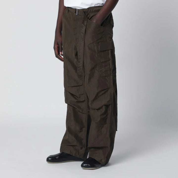 Sacai - Khaki green nylon cargo trousers Brand Apparel &amp; Accessories > Clothing > Pants 2