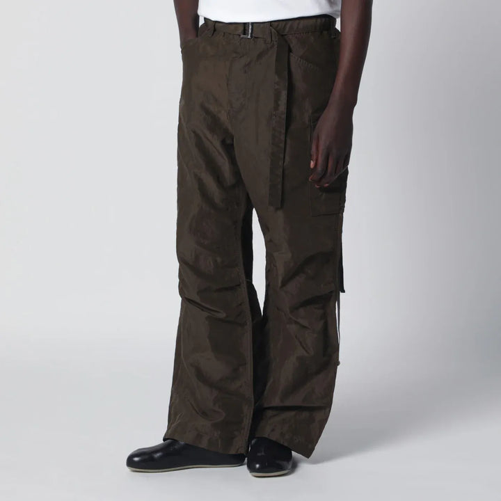 Sacai - Khaki green nylon cargo trousers Brand Apparel &amp; Accessories > Clothing > Pants 2