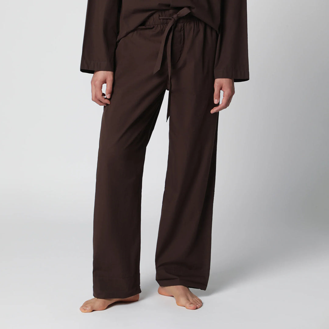 Tekla - Brown cotton pajama trousers Brand Apparel & Accessories > Clothing > Pants S