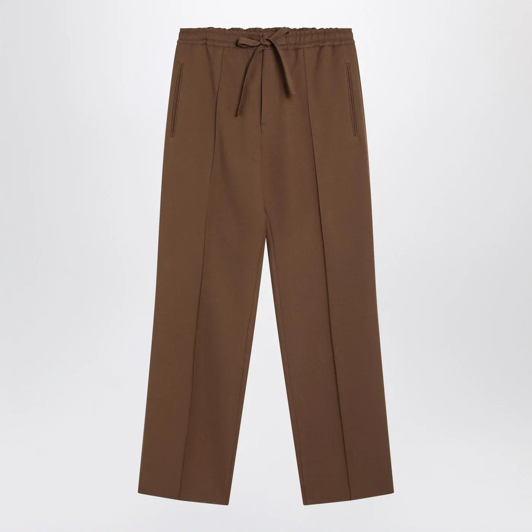 Valentino - Brown gabardine trousers Brand Apparel & Accessories > Clothing > Pants 46 IT