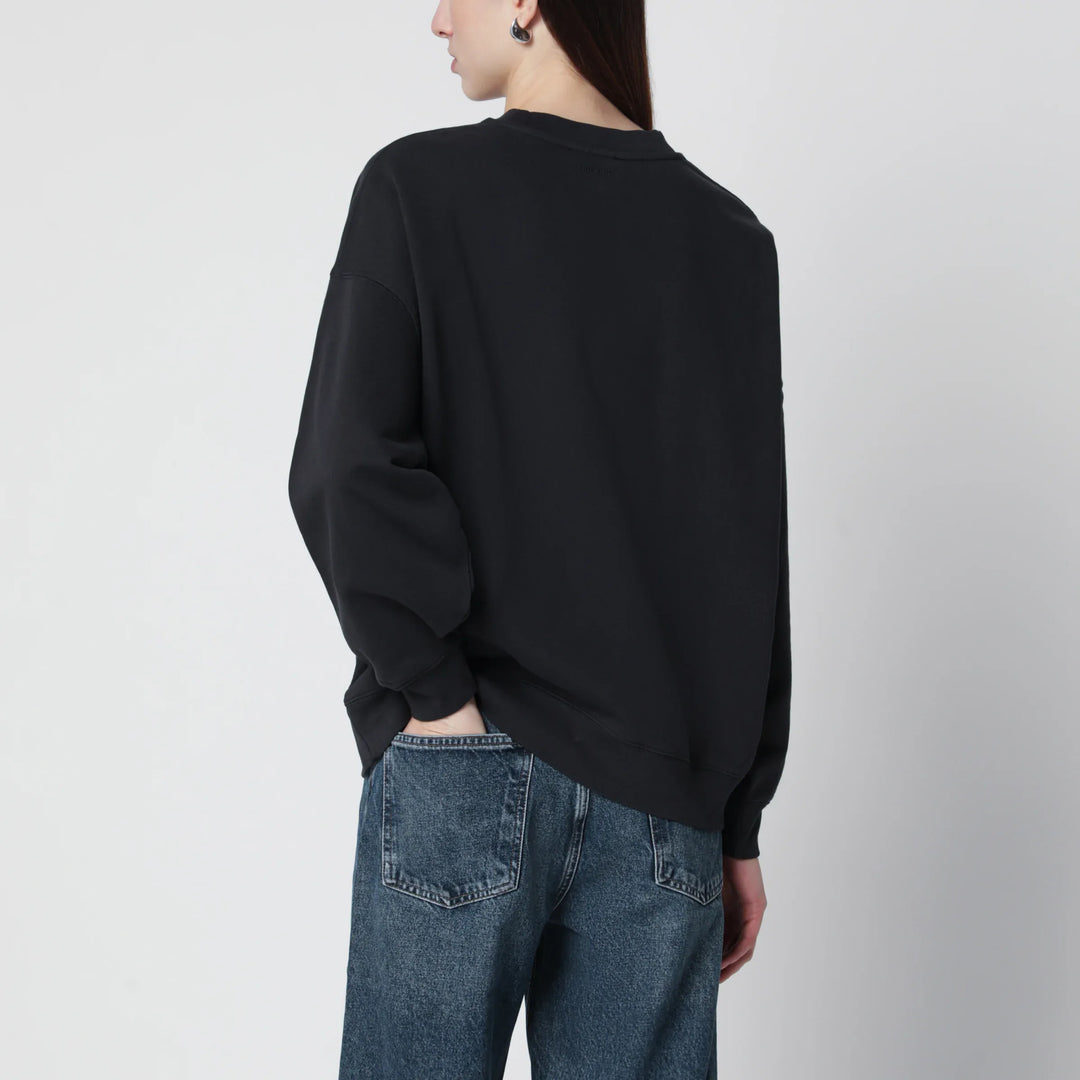 ANINE BING - Miles Collegiate cotton sweatshirt vintage black Brand Apparel &amp; Accessories > Clothing > Shirts &amp; Tops