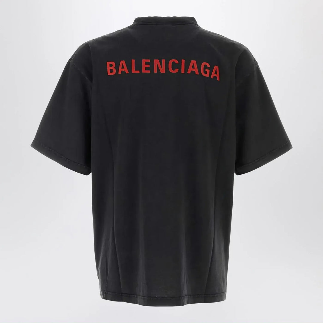 Balenciaga - Light blue medium-fit T-shirt with logo Brand Apparel &amp; Accessories > Clothing > Shirts &amp; Tops XL