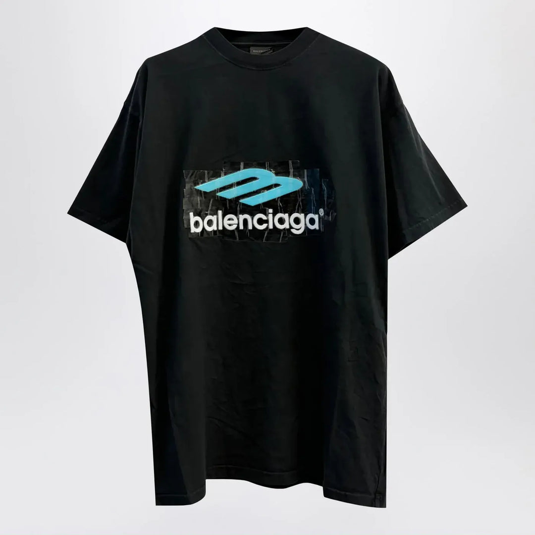 Balenciaga - Oversized washed black 3B T-shirt Brand Apparel & Accessories > Clothing > Shirts & Tops XL