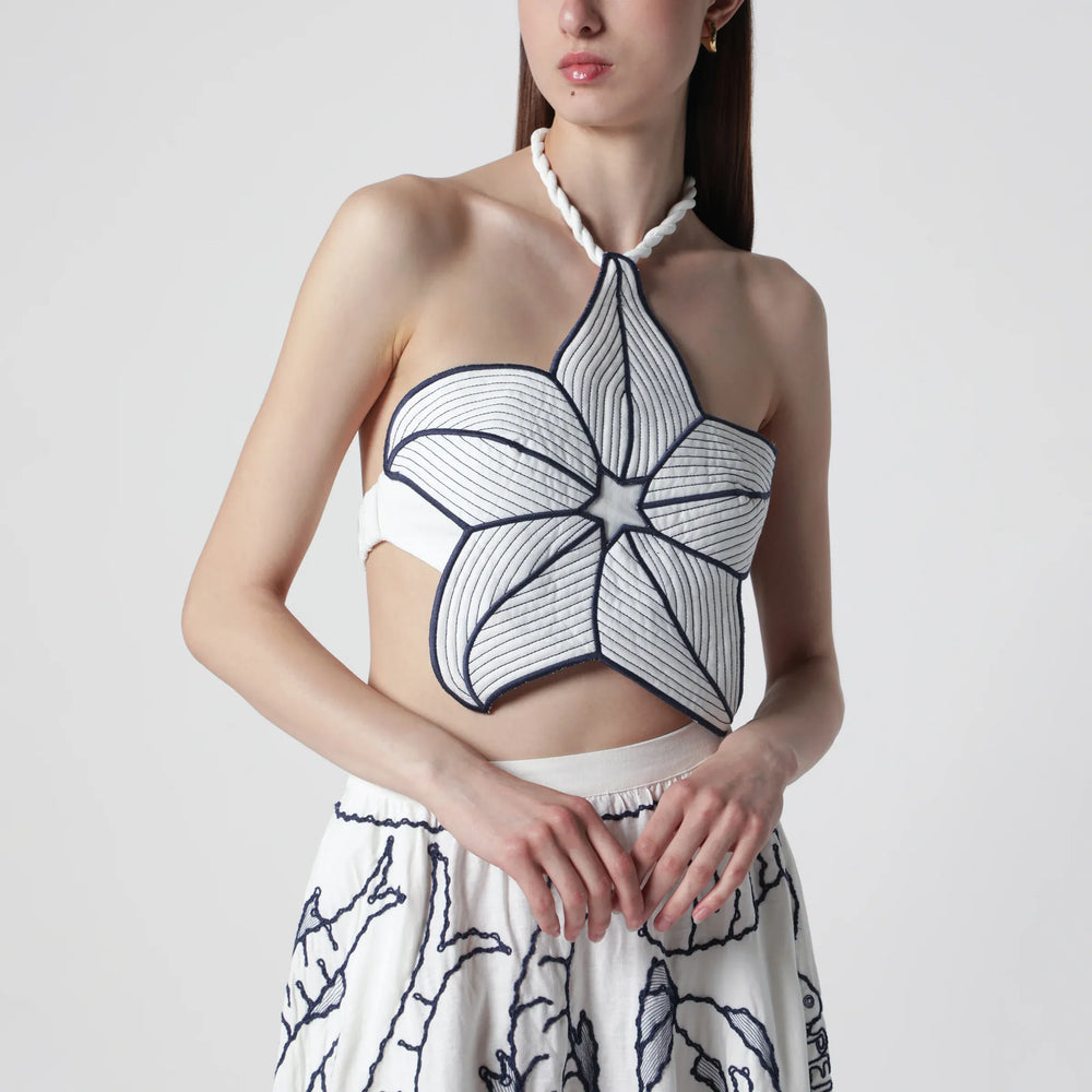 FARM Rio - Coast Stars cropped top in linen blend Brand Apparel & Accessories > Clothing > Shirts & Tops