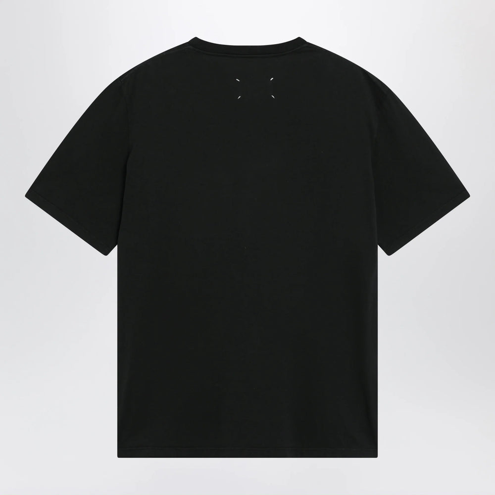 Maison Margiela - Taped cotton jersey T-shirt in black Brand Apparel & Accessories > Clothing > Shirts & Tops