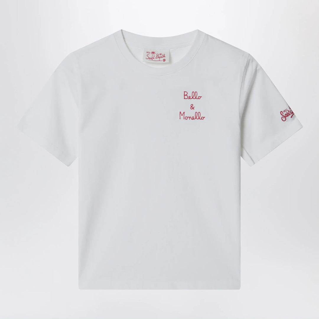 MC2 Saint Barth - White T-shirt “Bello e Monello” Brand Apparel & Accessories > Clothing > Shirts & Tops 8