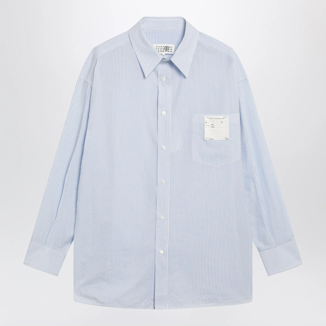MM6 Maison Margiela - White/light blue striped cotton shirt Brand Apparel & Accessories > Clothing > Shirts & Tops 48 IT