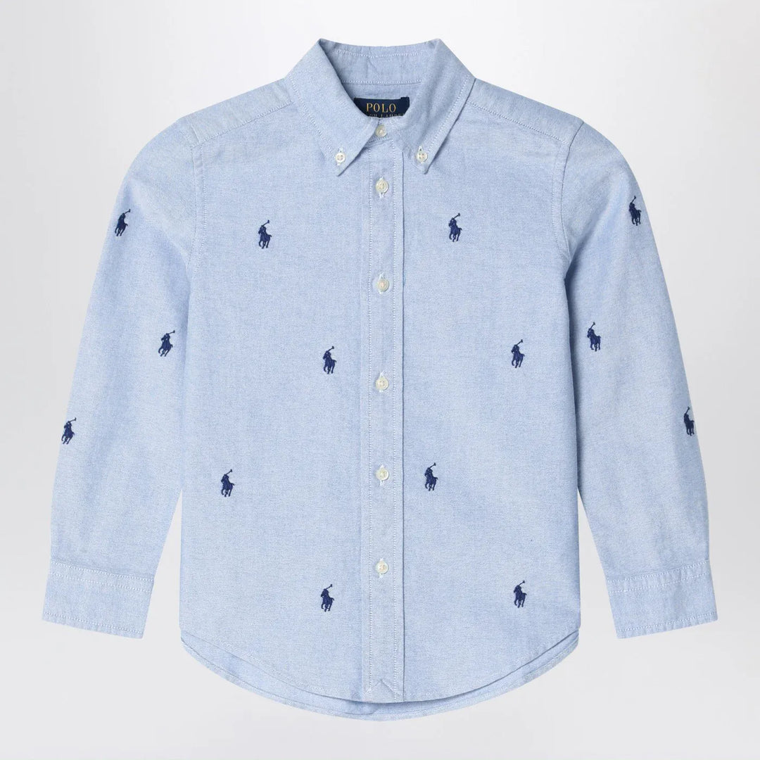 Polo Ralph Lauren - Light blue button-down shirt with logos Brand Apparel & Accessories > Clothing > Shirts & Tops 6