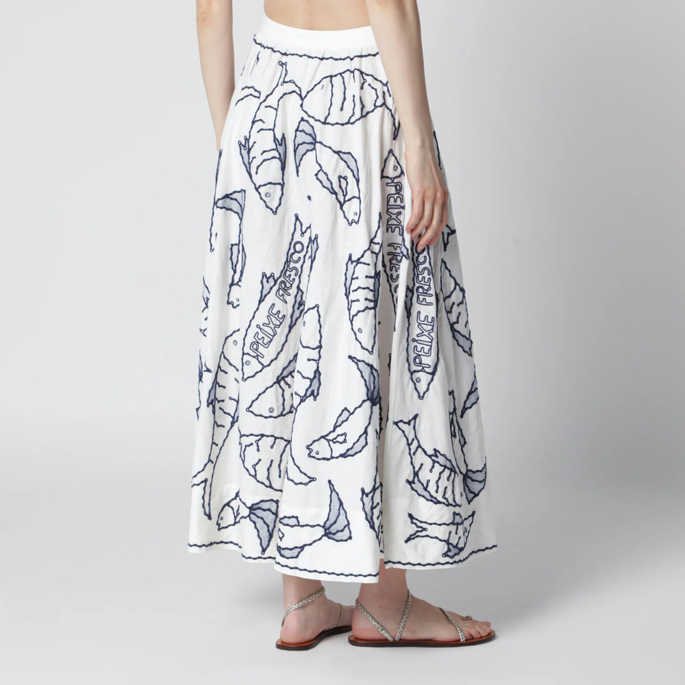FARM Rio - Midi skirt with marine embroidery Brand Apparel & Accessories > Clothing > Skirts