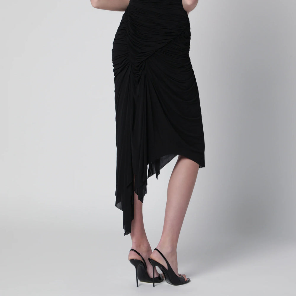Francesco Murano - Black draped skirt with front slit Brand Apparel & Accessories > Clothing > Skirts 40  IT