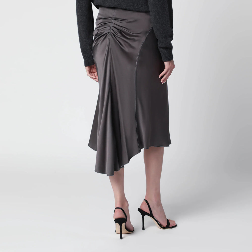 Victoria Beckham - Bela midi skirt in crêpe satin gold Brand Apparel & Accessories > Clothing > Skirts