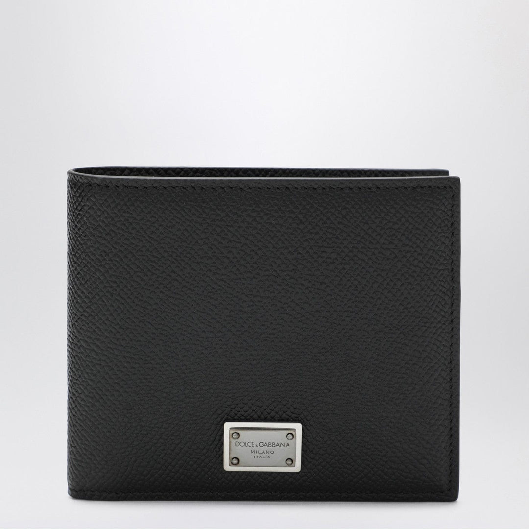 Apparel & Accessories TU Dolce&Gabbana - Black dauphine leather wallet with logo plaque Brand