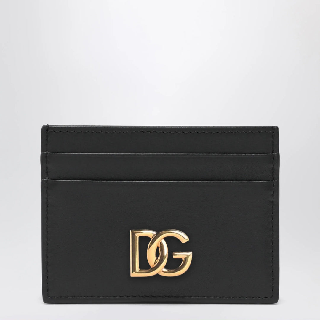 Dolce&Gabbana - Black leather card holder with DG logo Brand Apparel & Accessories TU