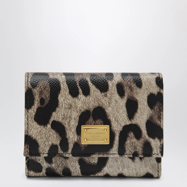 Dolce&amp;Gabbana - Dauphine calfskin wallet with leopard print Brand Apparel &amp; Accessories TU