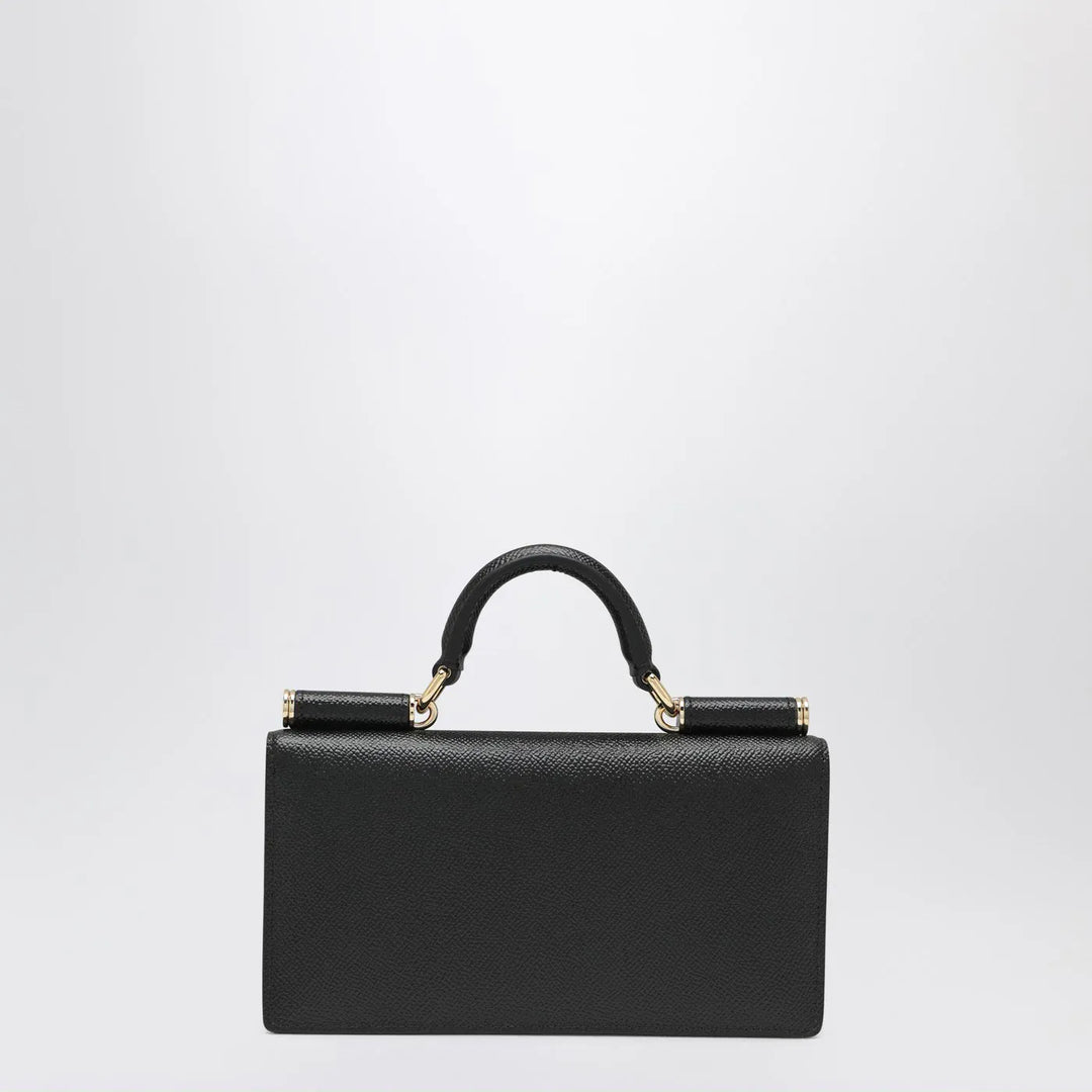 Dolce&amp;Gabbana - Mini Dauphine black leather bag with logo tag Brand Apparel &amp; Accessories TU