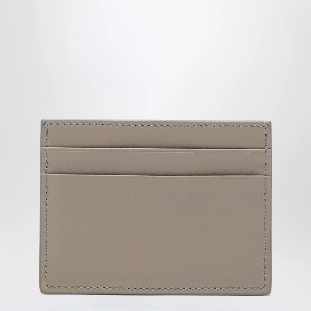 Dolce&Gabbana - Taupe leather card holder with logo plaque Brand Apparel & Accessories
