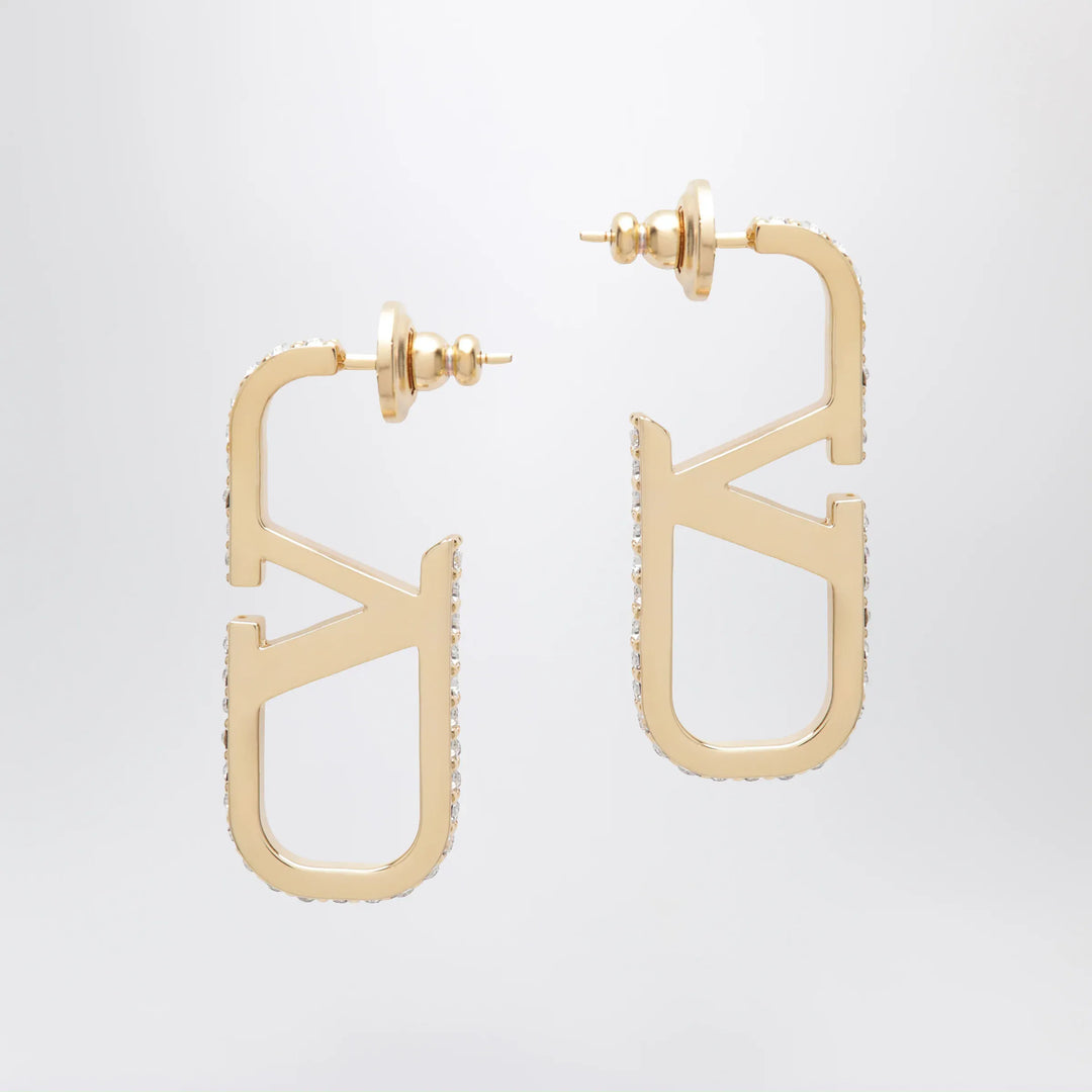 Valentino Garavani - Gold-tone VLogo Signature earrings with Swarovski crystals Brand Apparel & Accessories > Jewelry