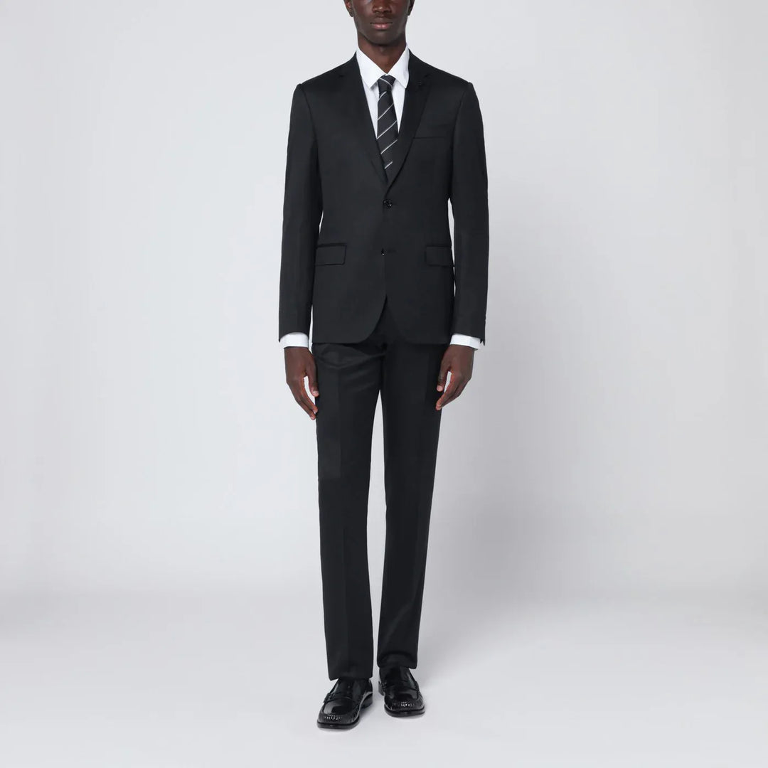 Lardini - Black single-breasted wool suit Brand Apparel &amp; Accessories 48 IT