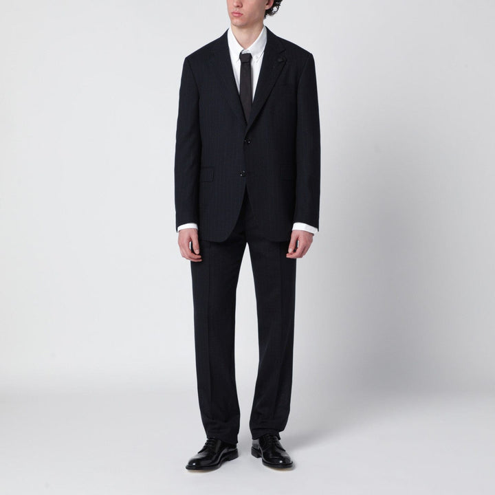 Apparel &amp; Accessories Lardini - Blue pinstripe wool single-breasted suit Brand
