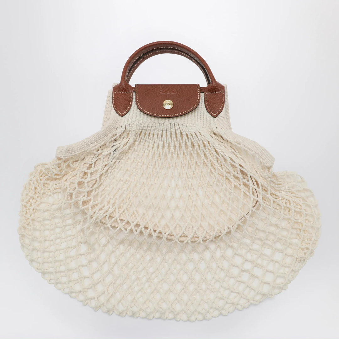 Longchamp - Ecru La Pliage Filet small Brand Apparel & Accessories U