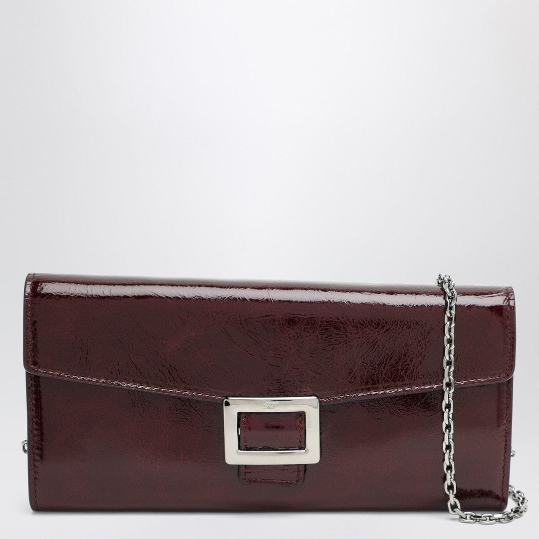 Apparel & Accessories TU ROGER VIVIER - Belle Vivier dark violet patent leather wallet with chain Brand