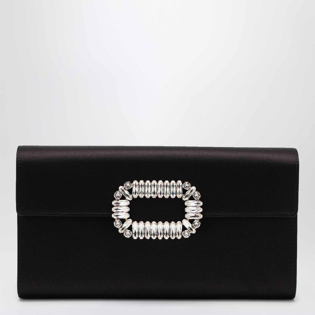 Apparel & Accessories TU ROGER VIVIER - Black satin pochette with Sexy Choc buckle Brand