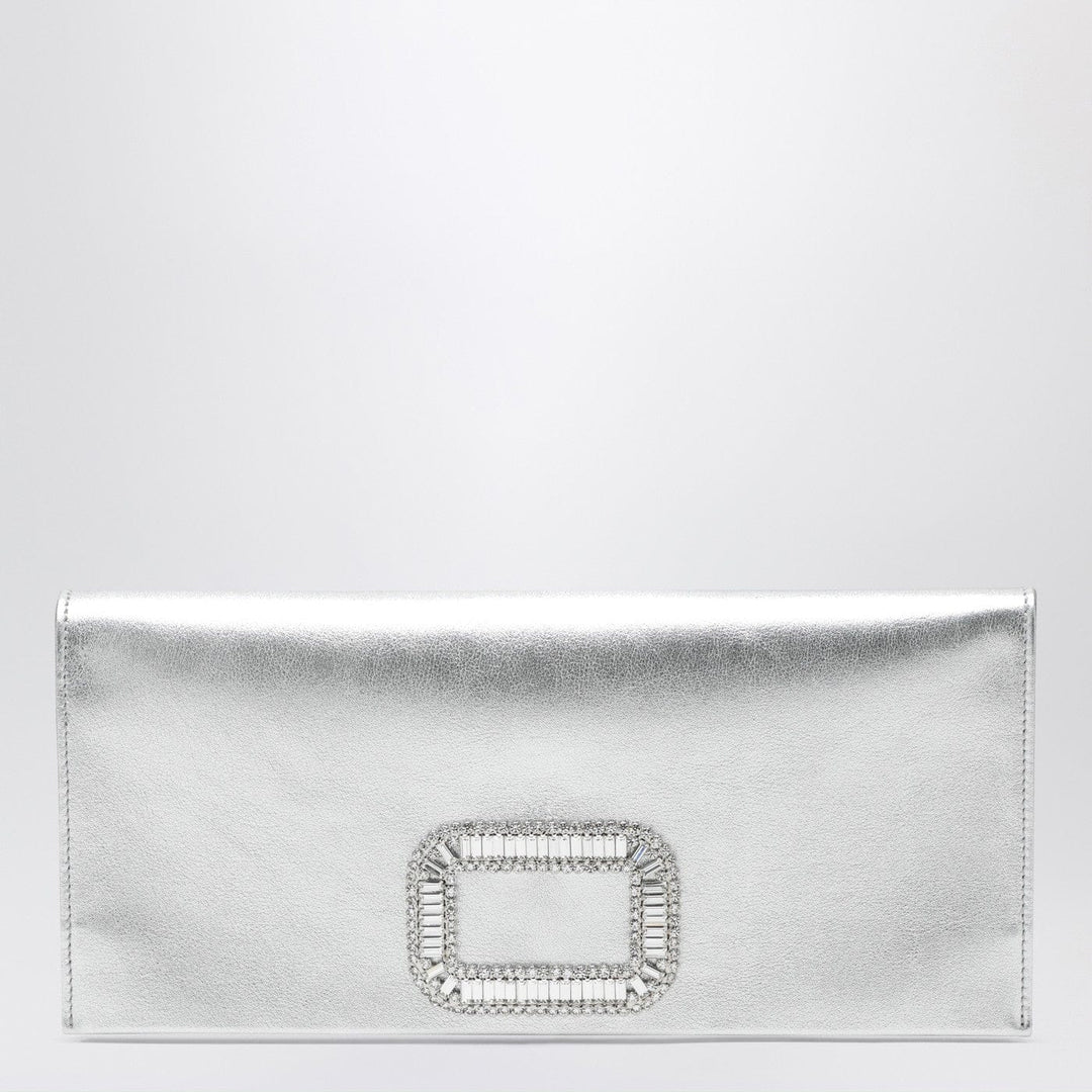 Apparel & Accessories TU ROGER VIVIER - Mini Pilgrim silver leather pochette Brand