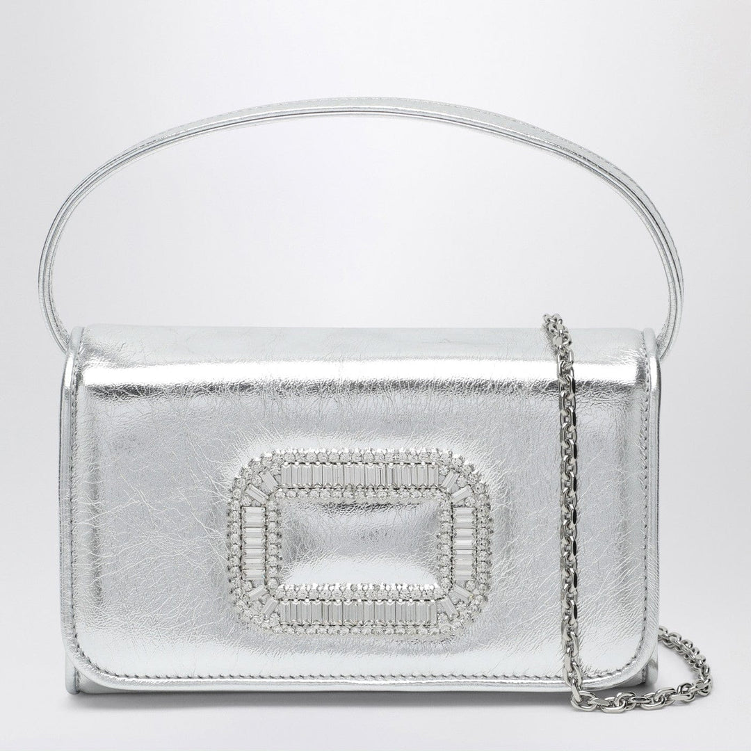 Apparel & Accessories TU ROGER VIVIER - Silver leather Micro Pilgrim bag Brand