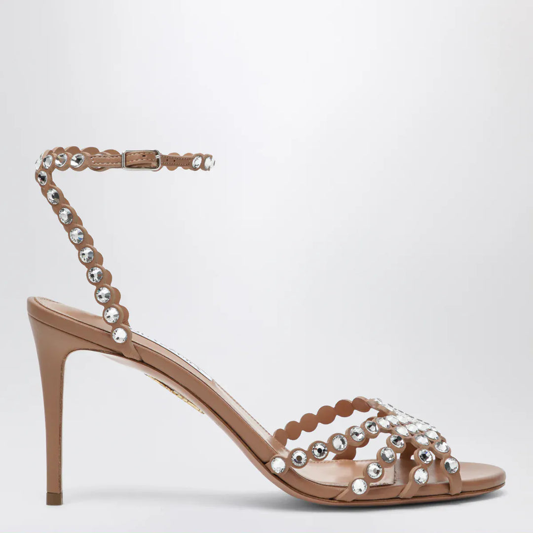 Aquazzura - Tequila Sandal crystal nappa sandals in Daisy yellow Brand Apparel & Accessories > Shoes