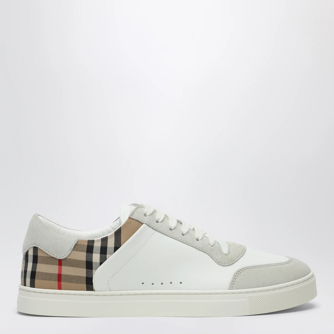 Burberry - White and Check leather sneakers Brand Apparel & Accessories > Shoes 40 IT