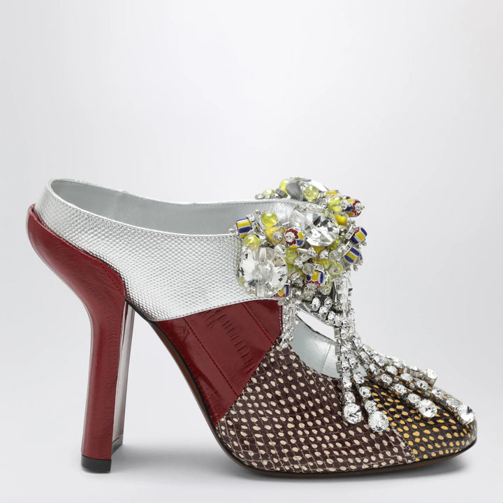 Dries Van Noten - Patchwork leather mules with decoration Brand Apparel &amp; Accessories > Shoes