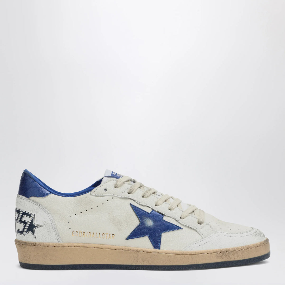 Golden Goose - White/metallic blue Ballstar sneakers Brand Apparel & Accessories > Shoes 39 IT