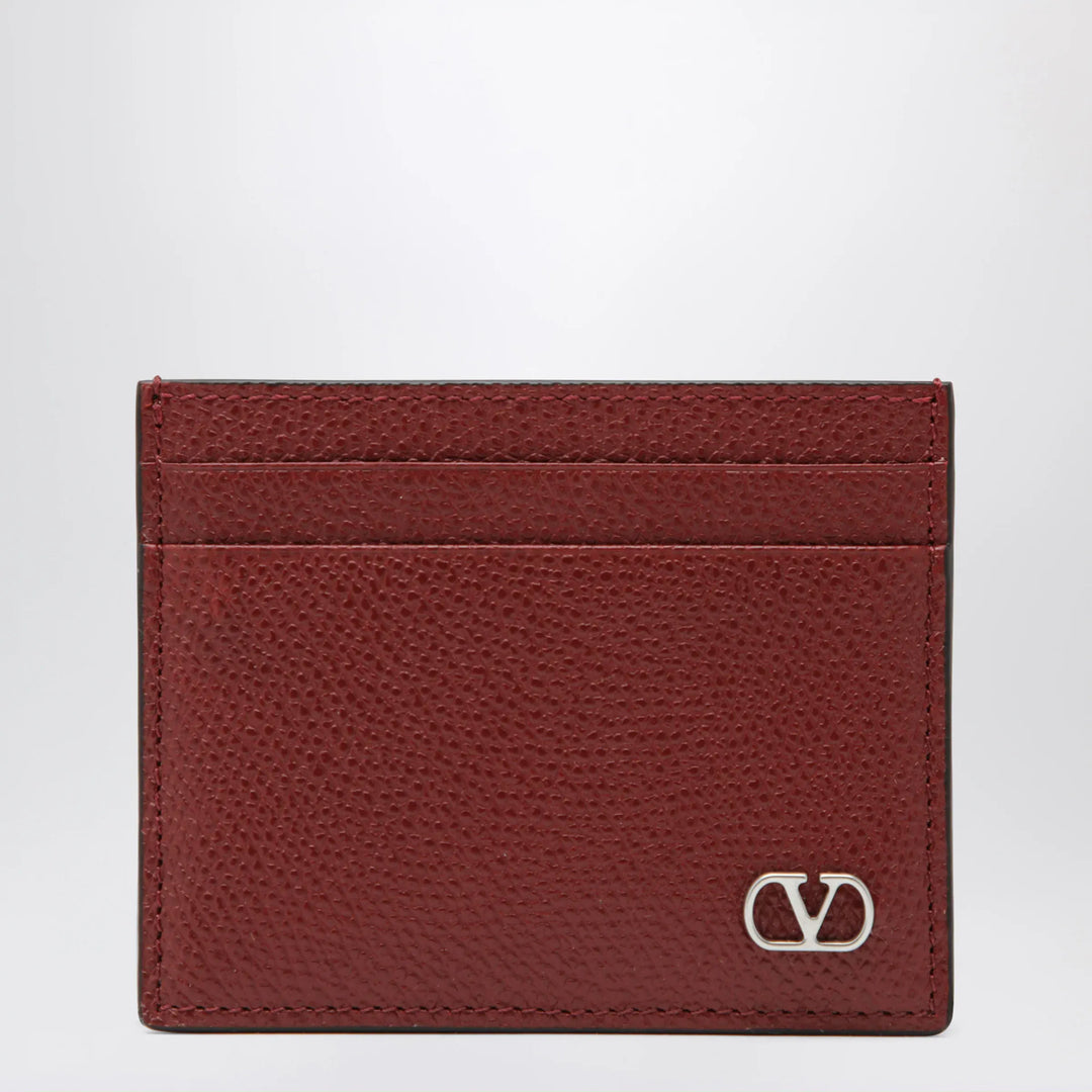 Valentino Garavani - VLogo Signature card holder in grained calfskin, russet red Brand Apparel & Accessories TU