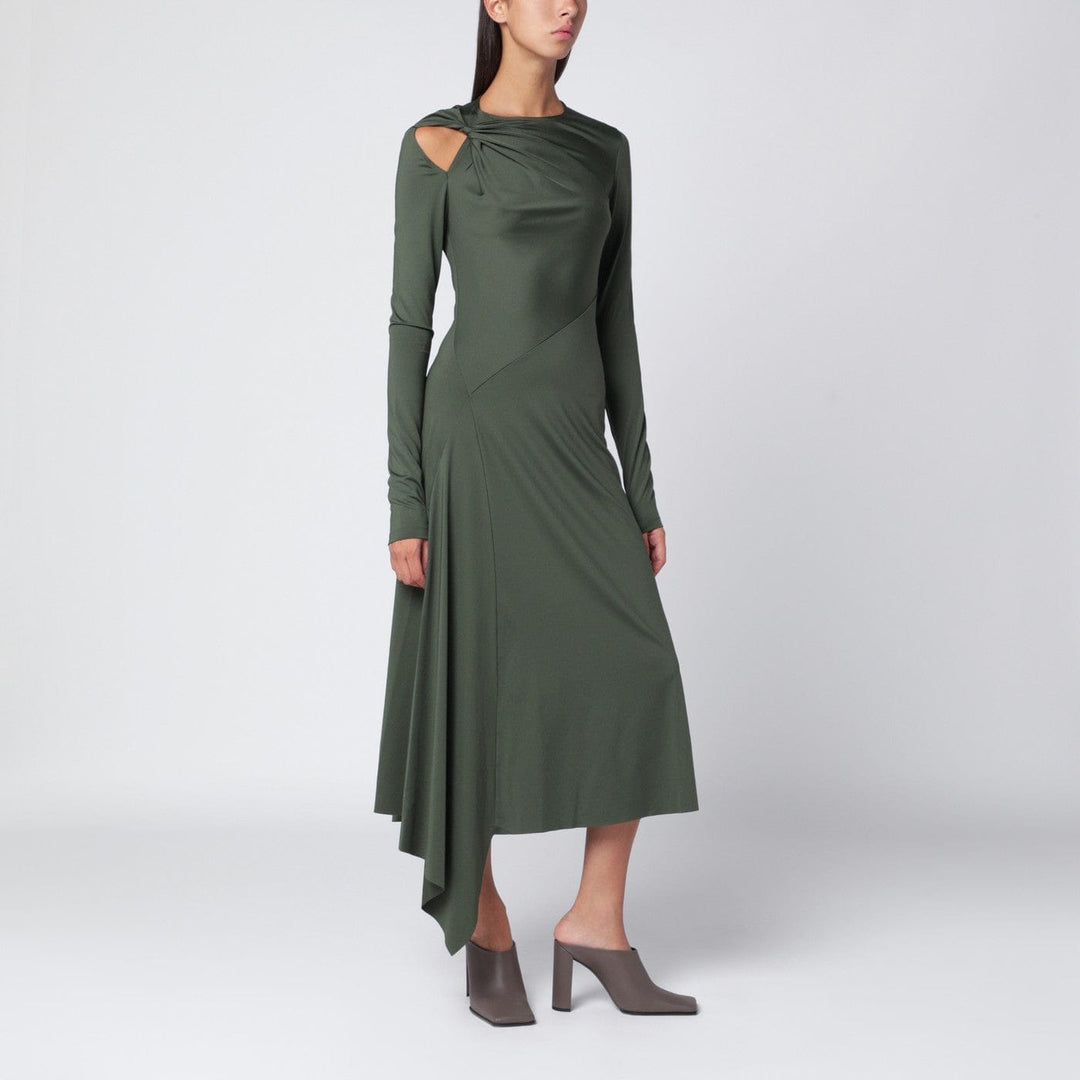 Apparel & Accessories 10 UK Victoria Beckham - Midi dress in oregano green with interlace Brand