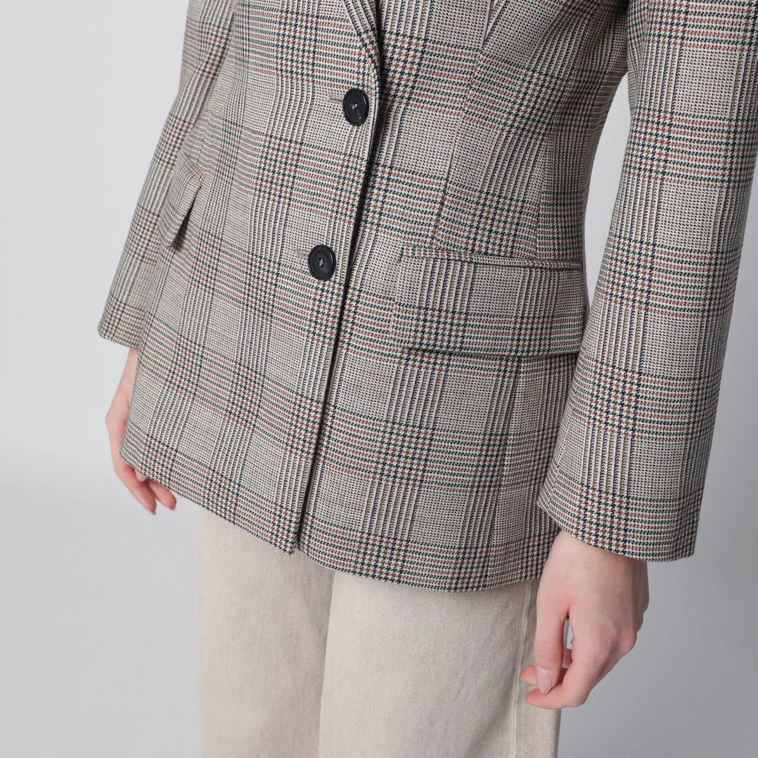 ANINE BING - Asymmetric Prince of Wales jacket Brand Coats &amp; Jackets