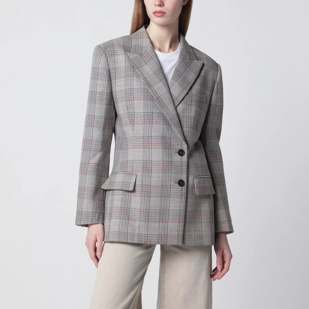 ANINE BING - Asymmetric Prince of Wales jacket Brand Coats &amp; Jackets M