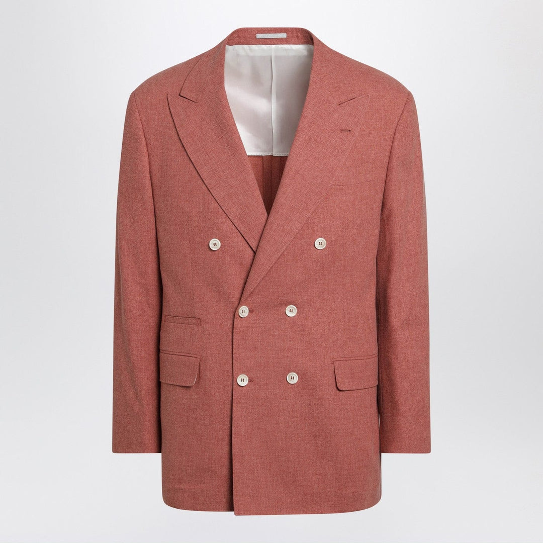 Coats & Jackets Brunello Cucinelli - Peach double-breasted wool-blend jacket Brand