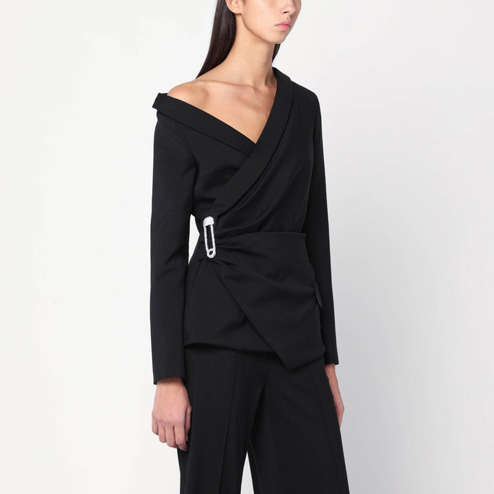 Coats &amp; Jackets 40  IT Giuseppe di Morabito - Asymmetrical black jacket with brooch detail Brand