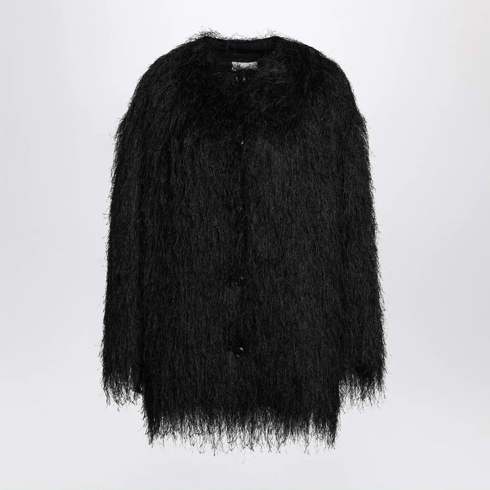 LouLou De Saison - Black Filipo coat with fringes Brand Coats & Jackets XS