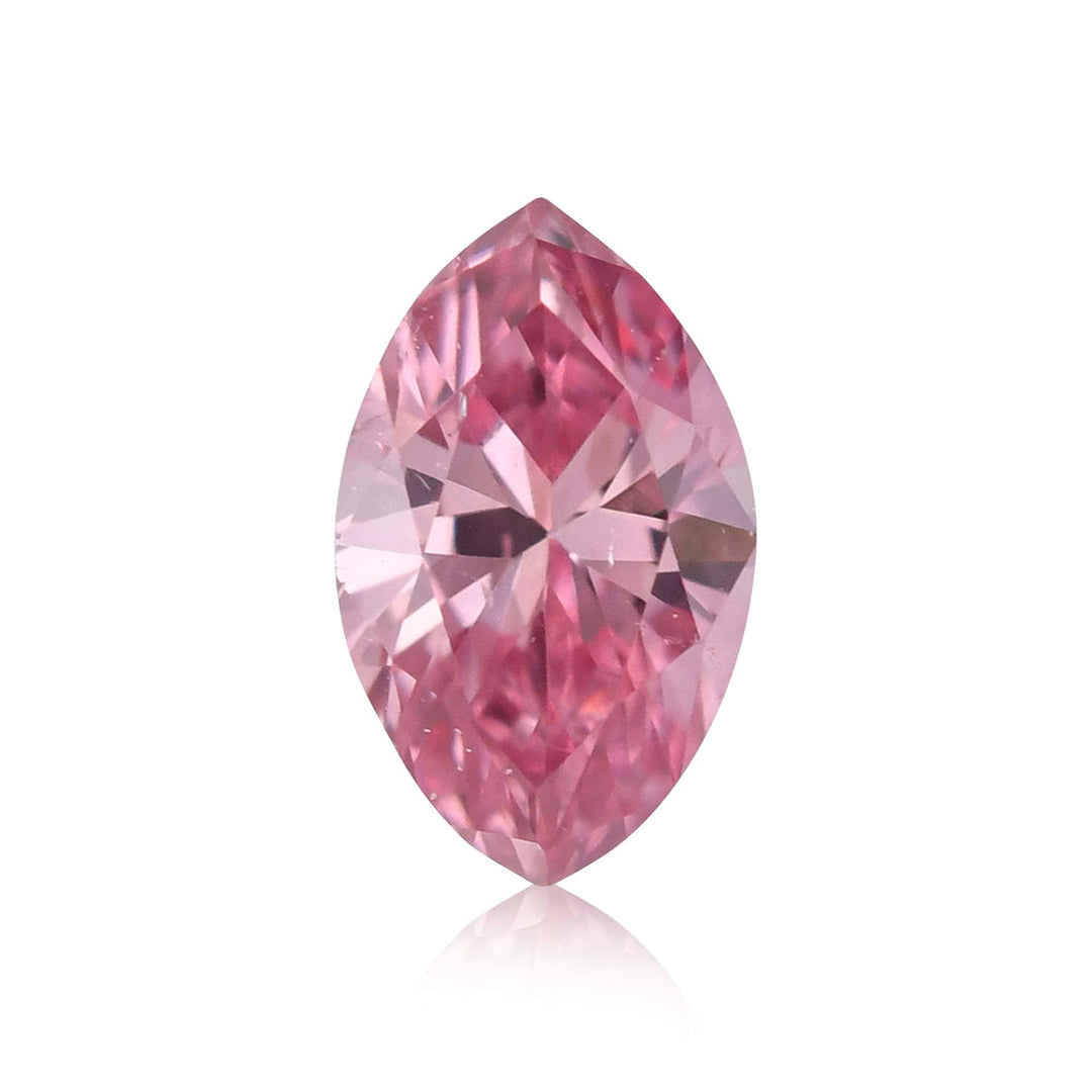 0.12 Carat Fancy Intense Purplish Pink Marquise Diamond (SI1) GIA Brand Color Diamond