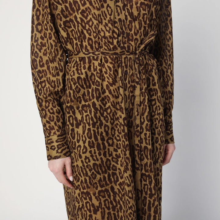 6397 - Leopard-print shirt dress in cotton voile Brand Dresses
