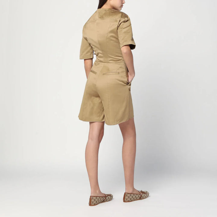 TheLatest - Camel-coloured short jumpsuit in cotton Brand Jumpsuits &amp; Rompers 40  IT
