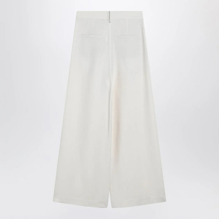 Brunello Cucinelli - Ecru sartorial wrap trousers Brand Pants