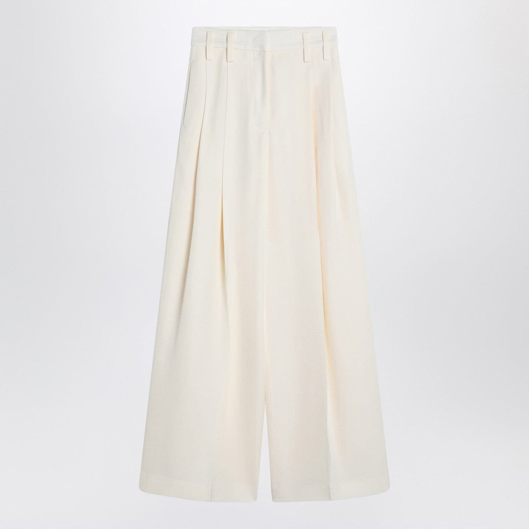 Pants 34  FR Jil Sander - Wide cream trousers in silk blend Brand