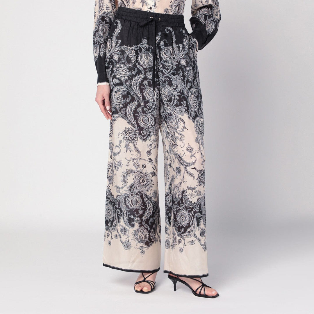 Pants 1 ZIMMERMANN - Cream Rhiannon trousers with fantasy print Brand