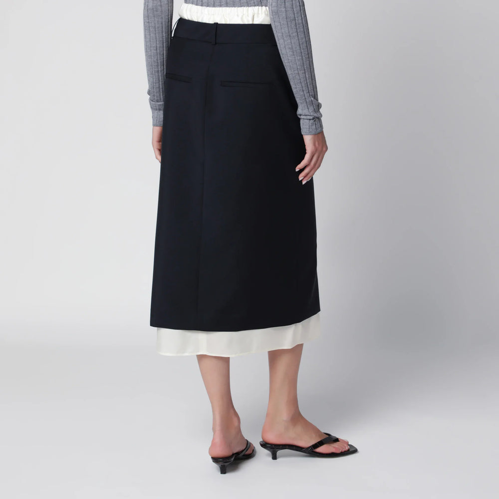 Róhe - Navy Blue Skirt with Boxer Detail Brand