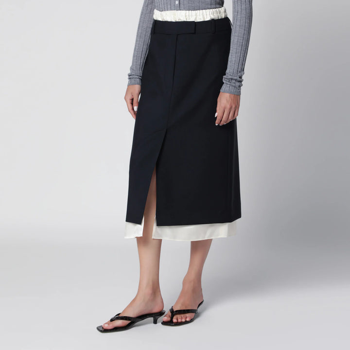 Róhe - Navy Blue Skirt with Boxer Detail Brand
